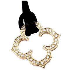 Cartier Quatrefoil Diamond Gold Pendant Necklace