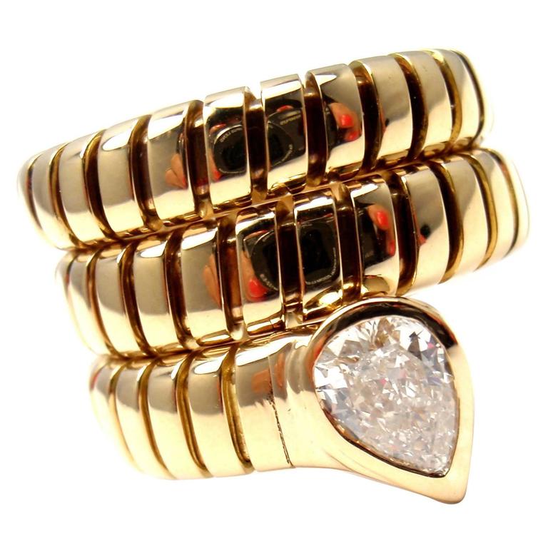 Bulgari Tubogas Diamond Gold Coil Snake Band Ring at 1stDibs | bulgari  tubogas ring, bvlgari tubogas ring, tubogas ring