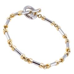 1995 Scott Kay Diamond Gold Platinum Link Bracelet