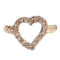 Victorian Diamond Two Color Gold Heart Ring
