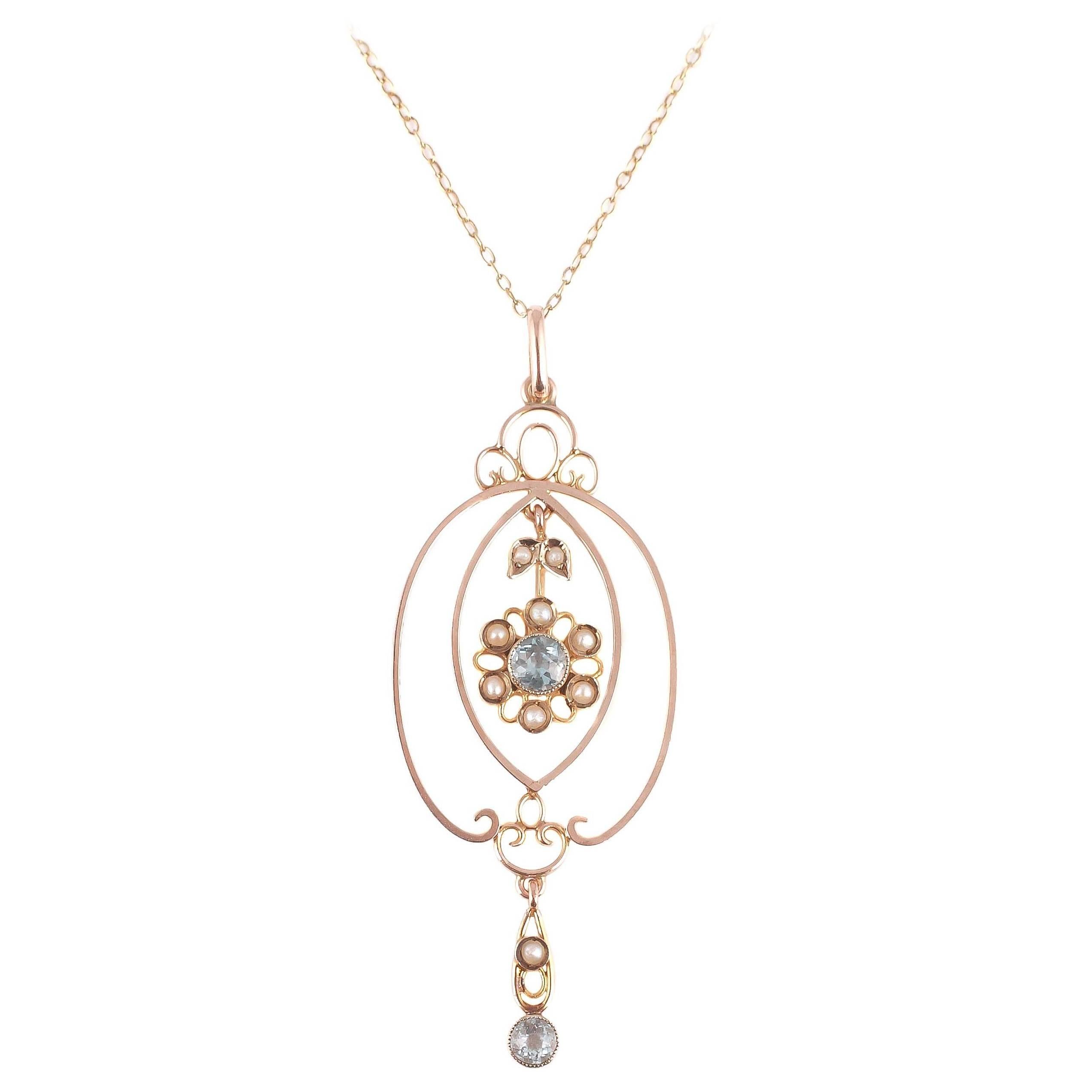 Amethyst Seed Pearl Gold Lavalier Necklace at 1stDibs | lavalier ...