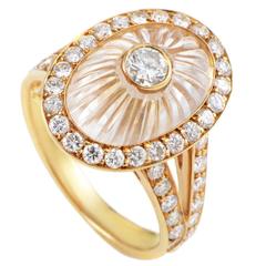 Boucheron White Crystal Diamond Gold Ring