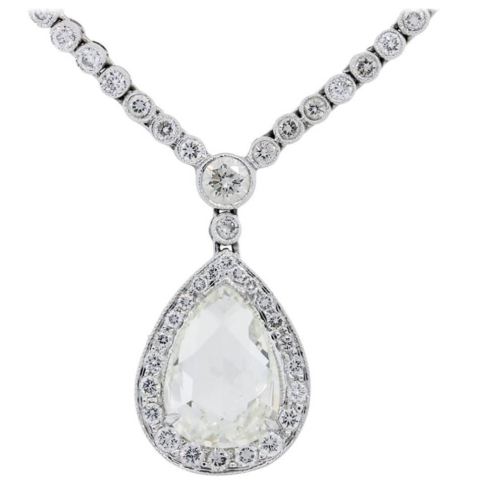 Fred Leighton 4.94 Carats Diamonds Gold Necklace