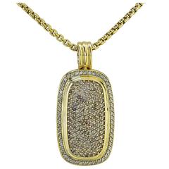 David Yurman 2.40 Carats Diamonds Gold Necklace