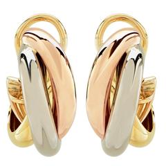 Cartier Three Color Gold Trinity Earrings