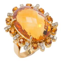 Impressive Topaz Diamond Gold Ring 12
