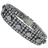 Bracelet ancien en argent avec diamants de 31 carats