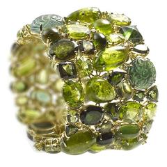 Tourmaline Peridot Diamond Gold Bracelet 5