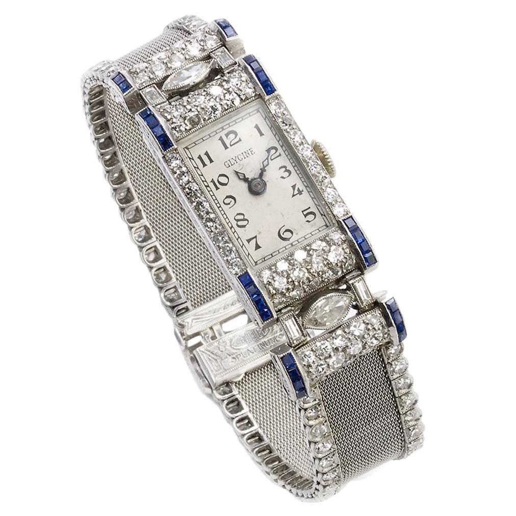 Glycine Ladies Platinum Diamond Wristwatch