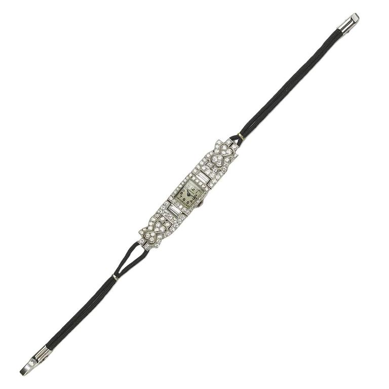 Blancpain Ladies Platinum Diamond Wristwatch For Sale