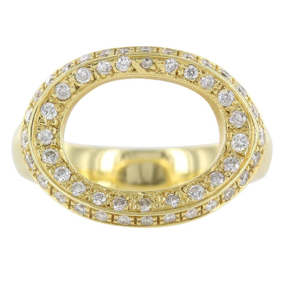 Artistic and Geometric Oval Diamond Gold RIng