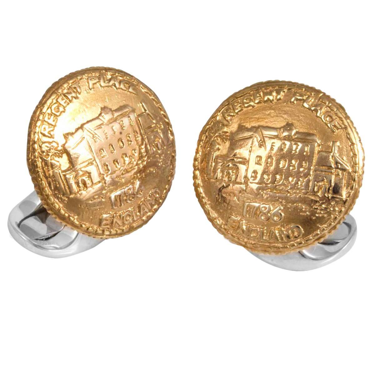 Deakin & Francis Sterling Silver 230 Coin Regents Place Cufflinks 