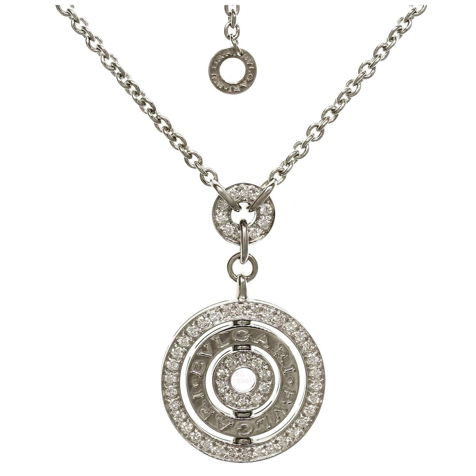 Bulgari Cerchi Diamond Gold Pendant Necklace
