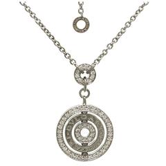 Bulgari Cerchi Diamond Gold Pendant Necklace