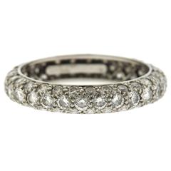 Tiffany & Co. Etoile Diamond Platinum Three Row Band Ring