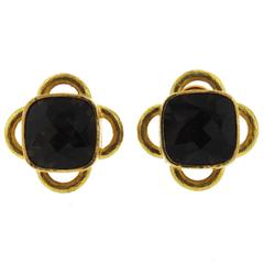 Elizabeth Locke Smokey Topaz Gold Earrings 10