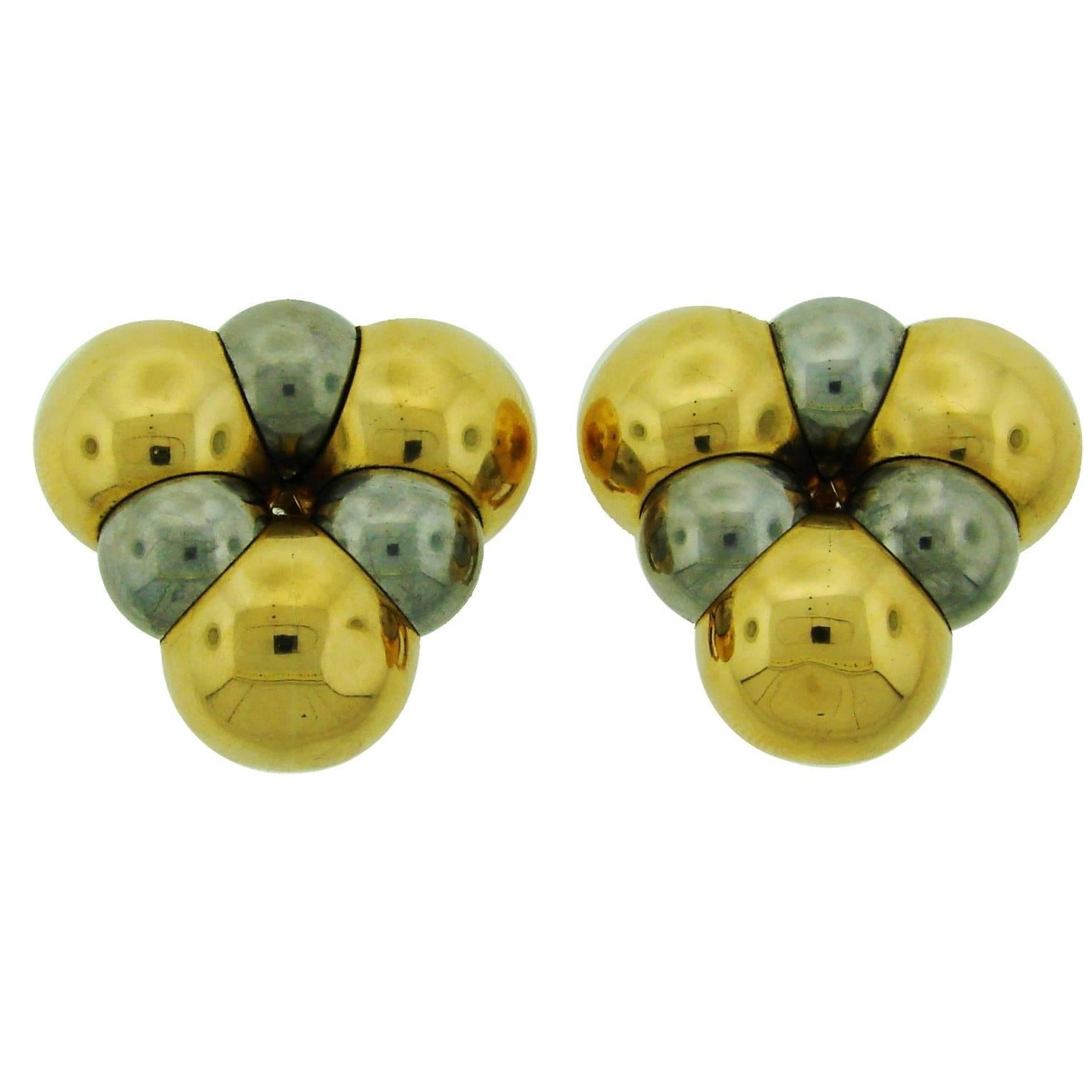 Boucles d'oreilles Marina B en or des années 1980 en vente