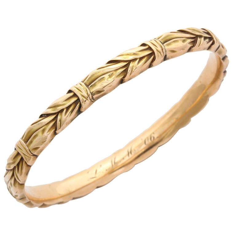 1906 Hedges and Co. Classic Gold Bangle Bracelet at 1stdibs