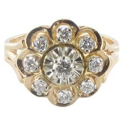 1960s French Diamond Gold Platinum Ring 5