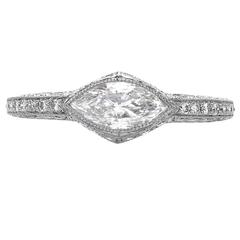 Platinum Marquise Cut Diamond Ring