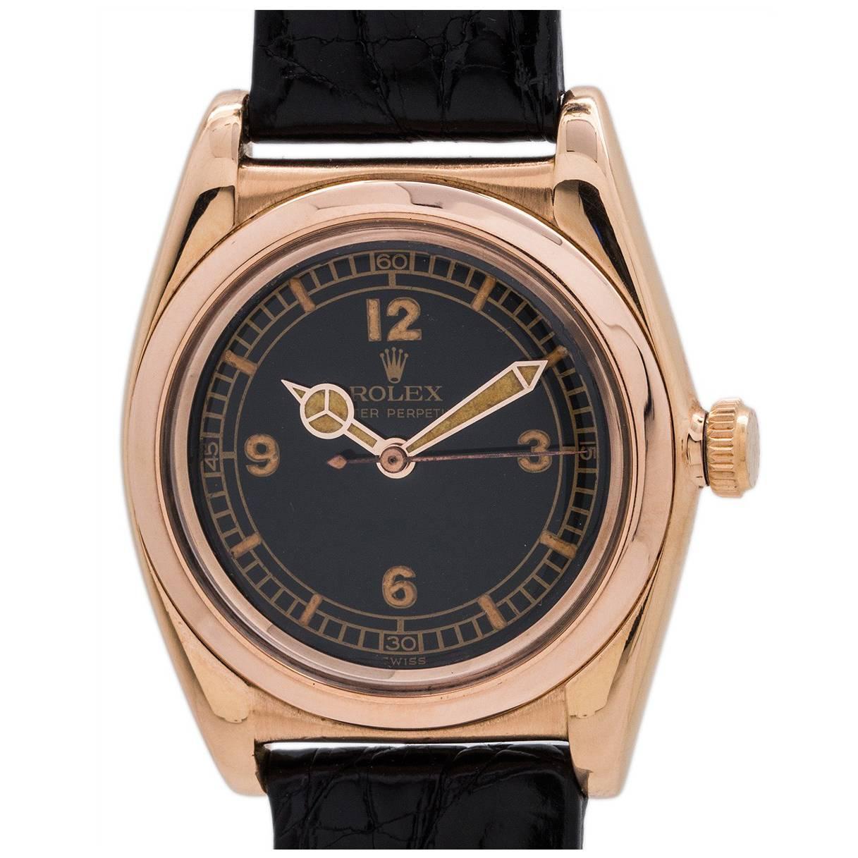 Rolex Rose Gold Bubbleback Wristwatch Ref 3131 1946