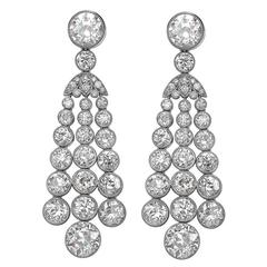 Brilliant Diamond Platinum Chandelier Earrings 3