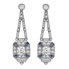 Sapphire Diamond Drop Earrings