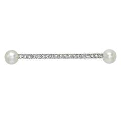 Rose cut diamond and pearl brooch 12