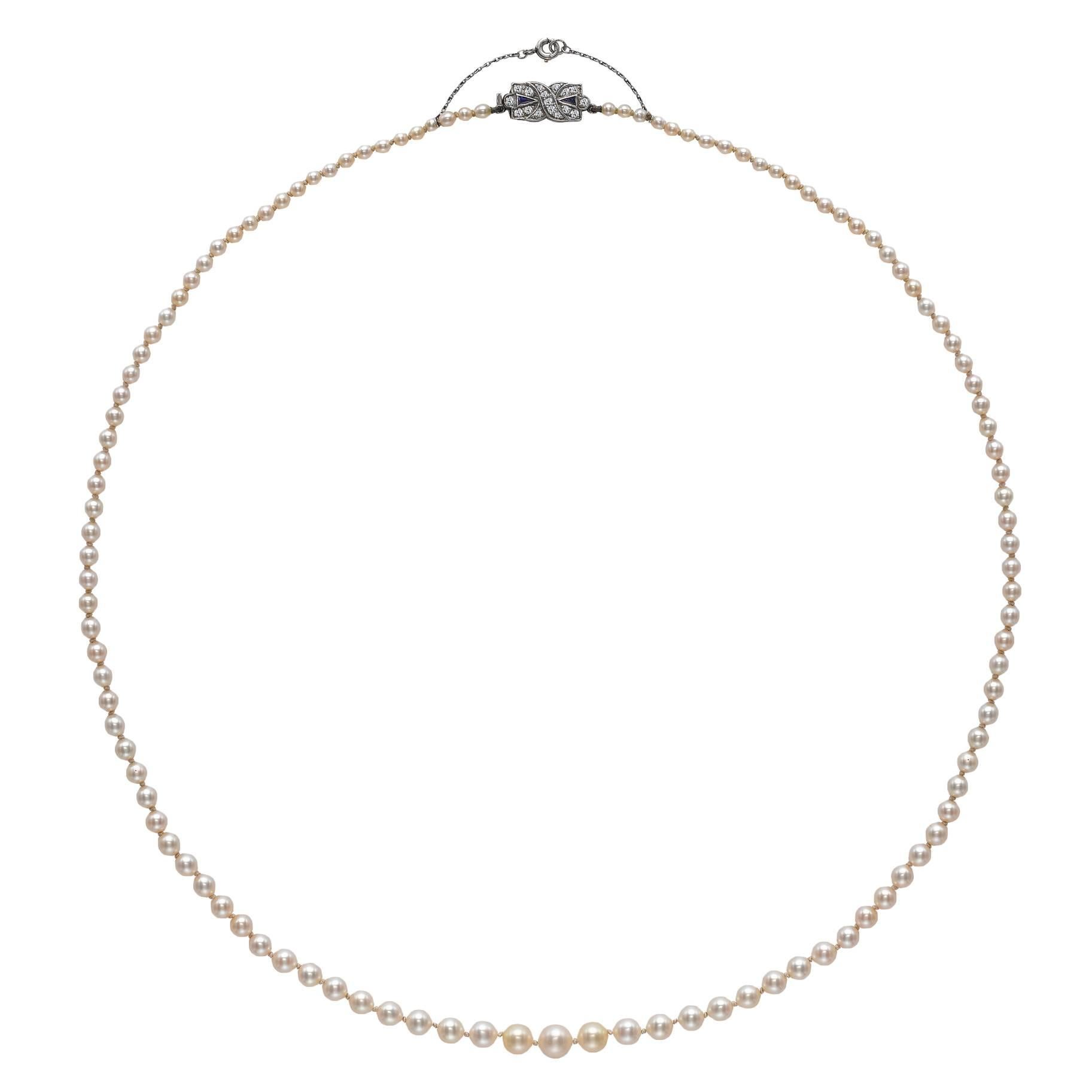 A Single Strand Natural Saltwater Pearl Necklace  For Sale
