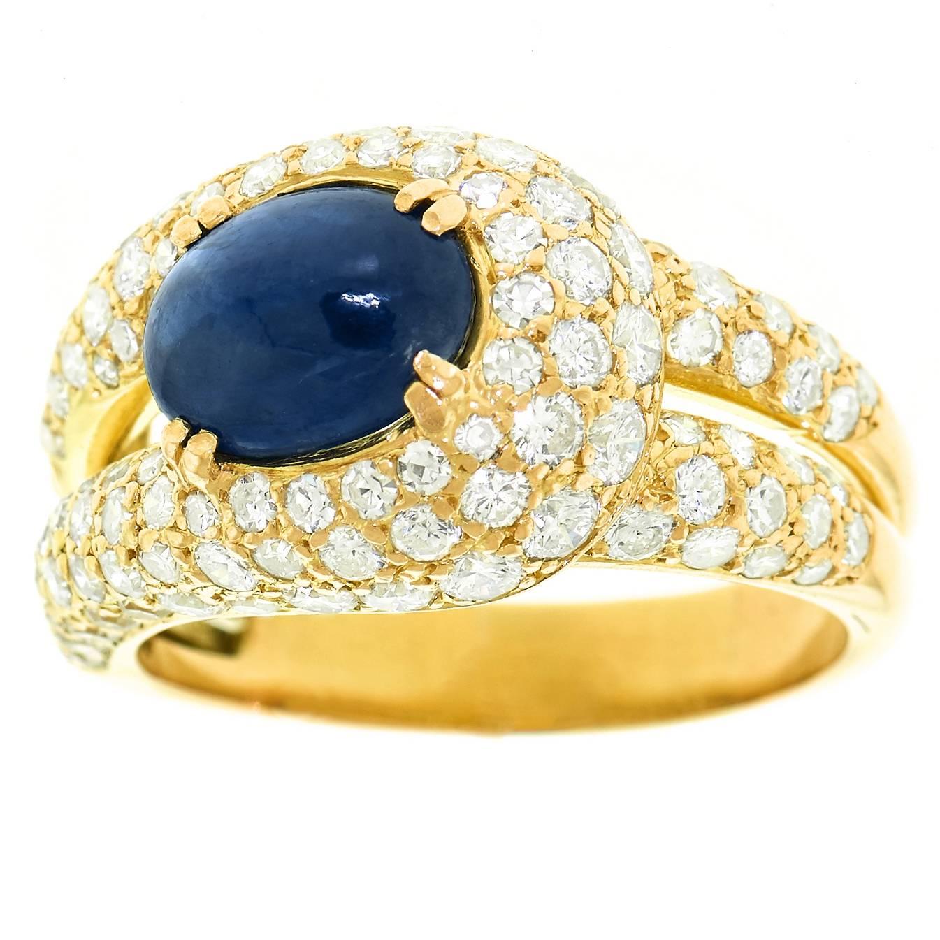 Boucheron Sapphire and Diamond Set Gold Ring