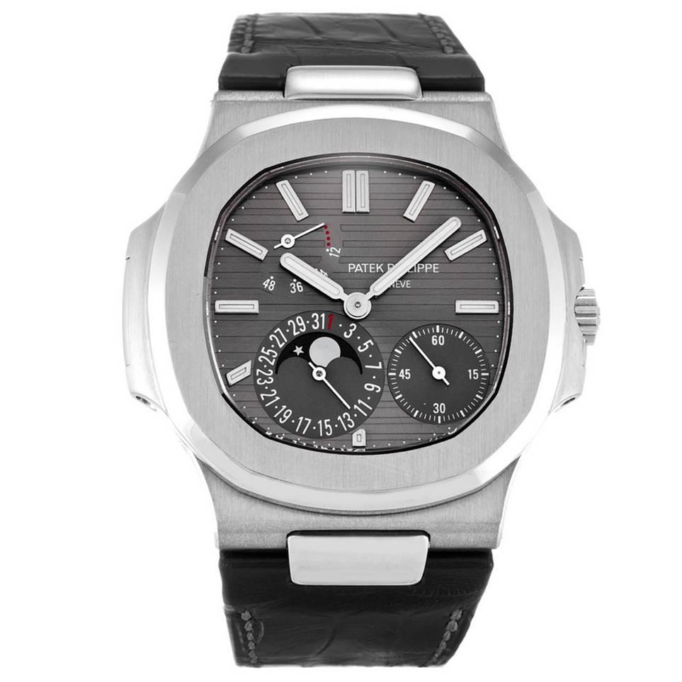 Patek Philippe White Gold Nautilus Automatic Wristwatch Ref 5712G-001