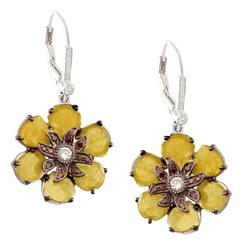 Yellow Slice Diamond Gold Floral Earrings Yellow Slice Diamond Gold Floral Earrings