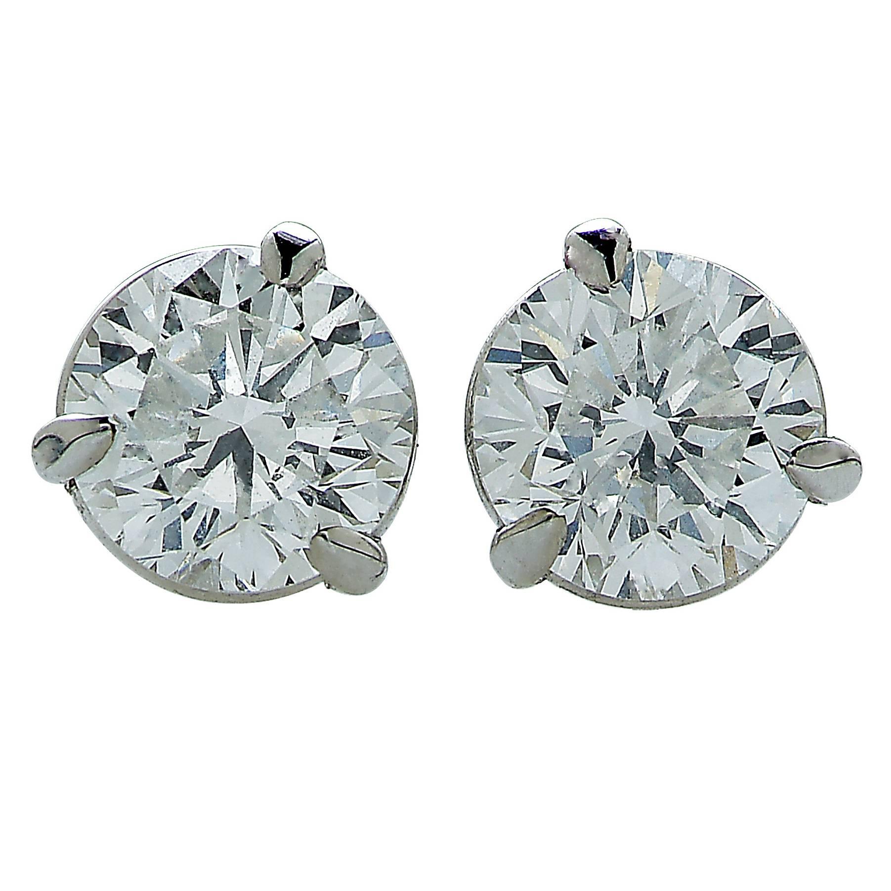 1.05 Carat GIA Cert Diamond Stud Earrings