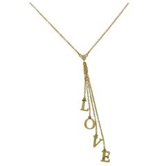 Tiffany & Co. L.O.V.E. Letters Diamond Gold Necklace