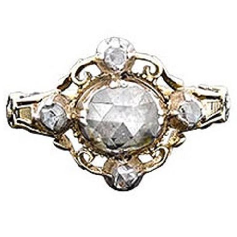Rose cut diamond Georgian ring For Sale at 1stDibs