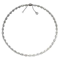 Art Deco Marquise Cut Diamonds Platinum Necklace