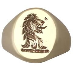 9k Yellow Gold Signet Ring 10