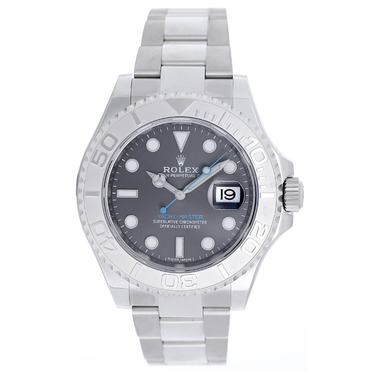 Rolex Stainless Steel Dark Rhodium Yacht-Master Automatic Wristwatch Ref 116622