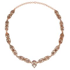 Sabine Getty Ruby Diamond Gold-Plated Silver Necklace/Headpiece