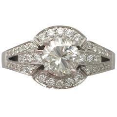 1.26 Carat Diamond and White Gold Cocktail Ring 10