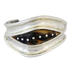 William Spratling Sterling Silver and Shell Cuff Bracelet