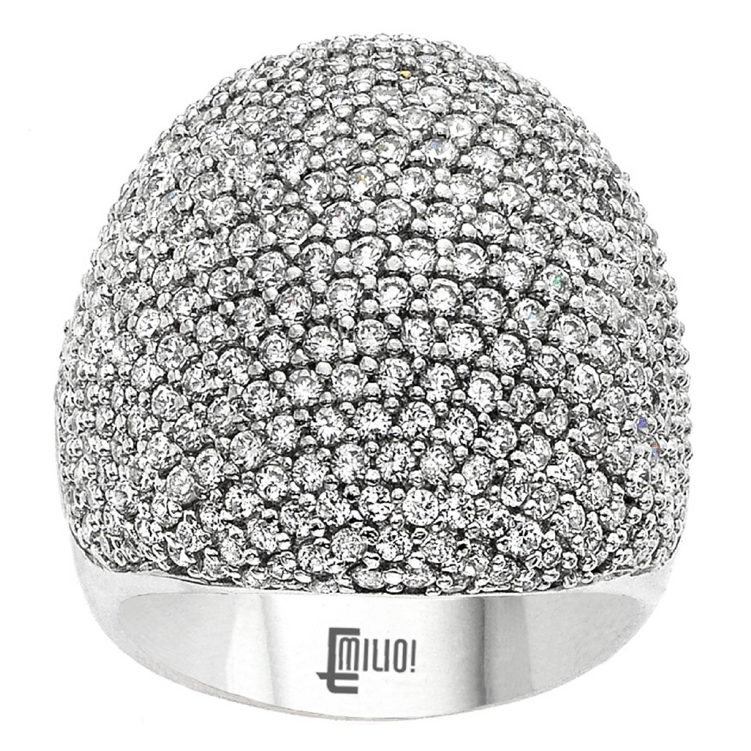 Emilio Jewelry Micro Pave Diamond Gold Ring