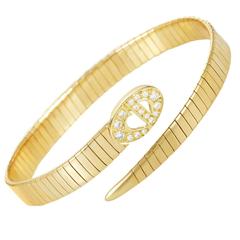 Dior Diamond Gold Bangle Bracelet