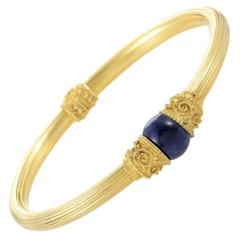 Ilias Lalaounis Lapis Lazuli Gold Bead Bangle Bracelet