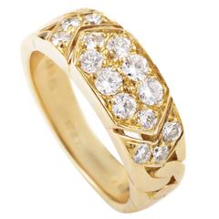 Van Cleef & Arpels Diamond Pave Gold Band Ring 9