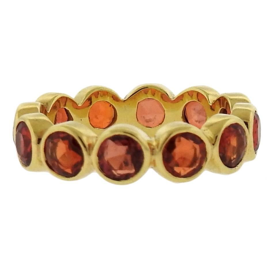 Temple St. Clair Roter Saphir Gold Eternity Band Ring