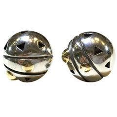 John Atencio Silver and Gold Elements Button Stud Earrings