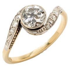 1920s Diamond Two-Color Gold Solitaire Ring