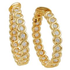 Van Cleef & Arpels Diamond Gold Hoop Earrings 2