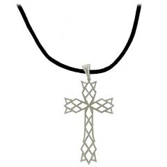 Buccellati Gold Cross Pendant Cord Necklace